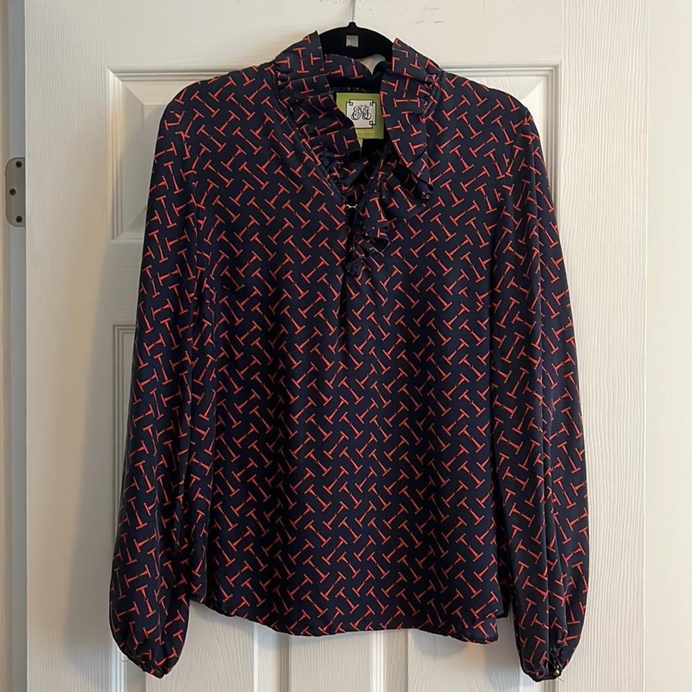 Elizabeth McKay size 14 Ruffle Collar Blouse